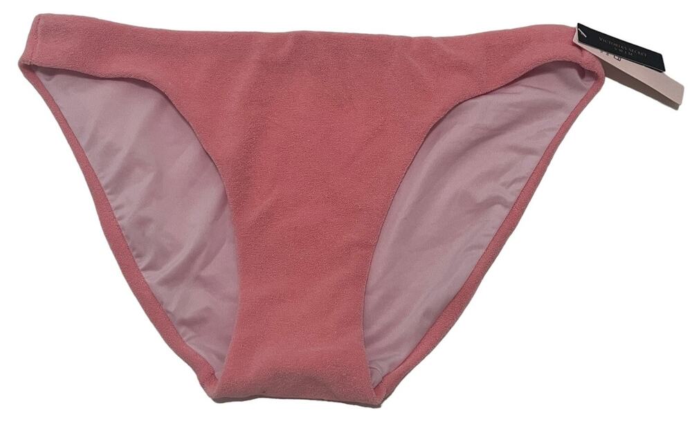 6-66 VICTORIA'S SECRET NWT $26.95 Terry Cloth Hipster Bikini Bottoms Pink Medium
